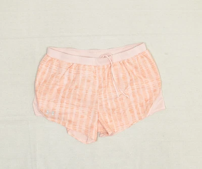 Under Armour Women Sweat Shorts Striped Polyester Orange Size XL Loose Heatgear - Image 1 of 4