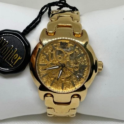 Wohler Skeleton Reloj Hombre Automático Tono Dorado Acero Inoxidable W3006-357 Funciona Foto 1 de 4