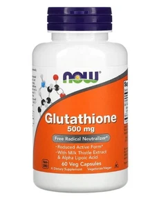 NOW Foods Glutathione 500 mg 60 pflanzliche Kapseln - Picture 1 of 2