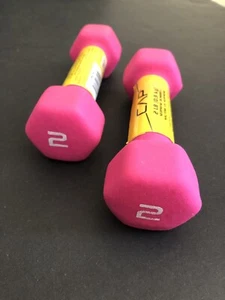 NEW CAP Neoprene Hex 2lb Dumbbells Pair (Pink w/ Tags) - Imagen 1 de 3