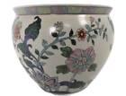 Vintage Chinese Porcelain Enamel  Koi Fish Bowl Planter Vase Butterflies Flowers