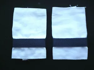 PAIR OF UNKNOWN RANK SLIDES WHITE AND NAVY BLUE. BRITISH ?? FOREIGN?? - Picture 1 of 1
