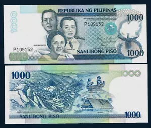Philippines 1000 PISO P-174 1987-1994 ERROR: Orange color FLAME MISSING UNC NOTE - Picture 1 of 4