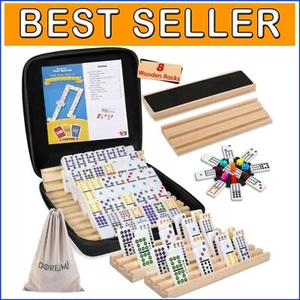 Beginner-Friendly Mexican Train Dominoes with 8 Racks & Travel Accessories - Picture 1 of 8