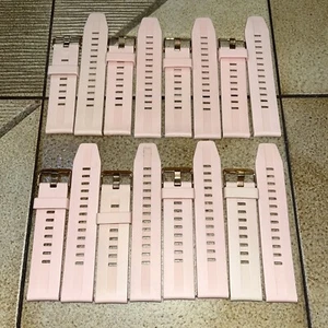 8-Qty Silicone Watch Band Straps 22mm Quick Release, Light Pink w/ Rose Clasp - Picture 1 of 12