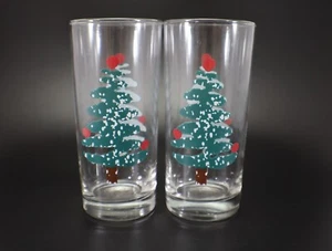 Furio Christmas Tree HIGH BALL TUMBLER Set of 2 Green Sponge Rim - Picture 1 of 9