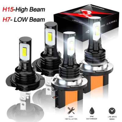 Kit de 4 bombillas faros alto bajo BLANCO para Mercedes-Benz GLK350 2013 2014 2015 Foto 1 de 4