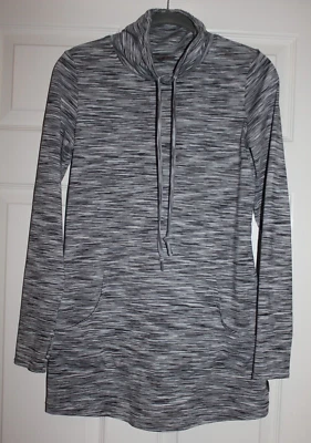 Merrell ladies pullover tunic top cowl neck small turtleneck yoga black white - Image 1 of 4