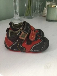 New Hush Puppies Boys Monkey Brown & Red Leather Shoes, Size 2.5 Infant - Picture 1 of 3