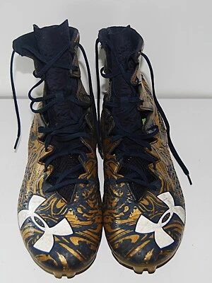 Under Armour Football Cleats Highlight Lux 1297953-417 Gold Blue Mens Size 12 - Image 1 of 4