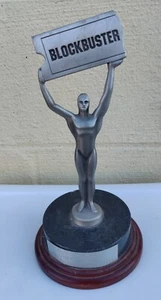 RARE VINTAGE BLOCKBUSTER VIDEO STORE METAL WOOD TROPHY STATUE SALES AWARD 10* - Picture 1 of 8