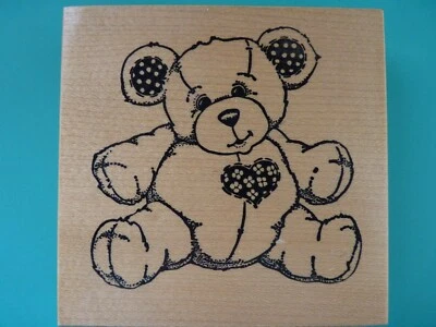 Oso de peluche gordito, sello de goma grande de colección PSX K-980 sin usar Foto 1 de 2