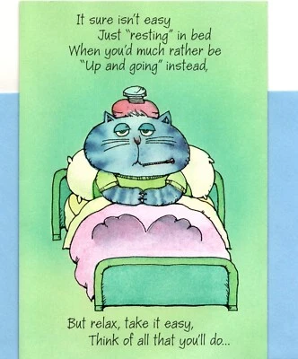 Get Well Soon Kitty Cat In Bed Back On Your Feet Soon Hallmark Greeting Card - Image 1 of 3