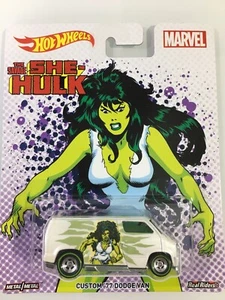 HOT WHEELS MARVEL SAVAGE SHE HULK CUSTOM ‘77 DODGE VAN - Picture 1 of 2