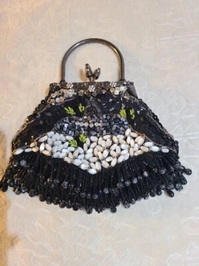 Sun Fashion Miami Purse Fully Beaded on Both Sides with shoulder strap - Picture 1 of 10