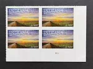 SFSTAMPS US Scott 5091 Indiana Statehood Plate Block of 4 Forever Stamps NH 2016 - Picture 1 of 1