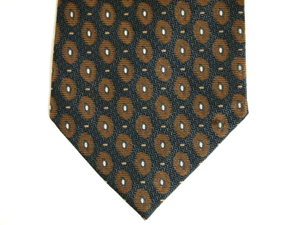 Corbata Stonehenge Para Hombre Marrón Azul Marino Geométrica 58" 10% Seda Foto 1 de 4
