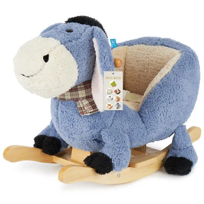 SUPA GMBH Plüsch Schaukeltier Baby Esel 60 cm aus Holz Schaukelpferd mit Sicherheitsgurt