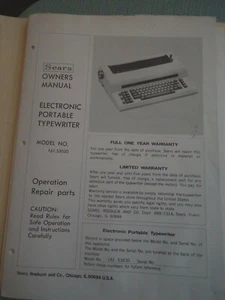 ORIGINAL Sears Electronic Portable Typewriter Model No. 161.53030  MANUAL only - Picture 1 of 1