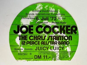 JOE COCKER / JUICY LUICY Konzertkarte 6. Juli 1972 Philipshalle Düsseldorf - Bild 1 von 2