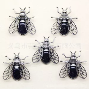 Broche amuleto curativo reiki colgantes mosca cigarra piedra arena azul natural 10 un. - Imagen 1 de 3