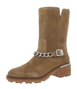 Vince Camuto Women's Kashilla Chain Link Zipper Ankle Moto Boots Shoes Size 8.5M - Picture 1 of 6