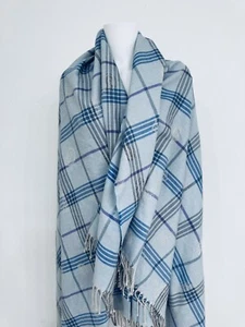 Etro 100% Pure Wool Shawl Scarf Throw Blue Unisex Made Italy XL 60” x 90” NWOT - Picture 1 of 6