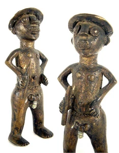 um1900 / alte Afrika Bronze / Elfenbeinküste, Nigeria, Benin ?? / Bronze - Figur - Bild 1 von 12