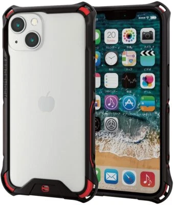 Funda protectora ELECOM iPhone 13 6.1 ZEROSHOCK Bumper roja PM-A21BZEROBRD de Japón Foto 1 de 4