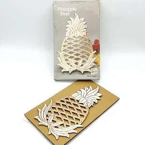 VTG MCM 12” Wood Pineapple Tiki Hawaii Wall Plaque Kitchen Trivet Swinger Art - Picture 1 of 15