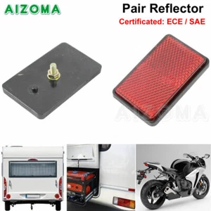 2pcs Plastic Red Rectangular Reflectors Screw In For Motorcycle Trailer Car ATV - Picture 1 of 6