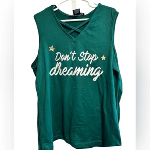 NWT Youth Girls Green Cold Shoulder Long Sleeve Graphic Shirt Top - Size Large - Picture 1 of 6