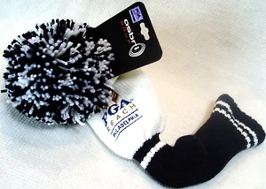 NIP ASBRI GOLF BLACK/ WHITE POM GOLF HEADCOVER PGA REACH PHILADELPHIA - Picture 1 of 6