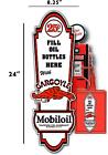 24" X 8" GARGOYLE 25 cent MOBIL OIL LUBSTER front DECAL GAS PUMP, SIGN GASOLINE