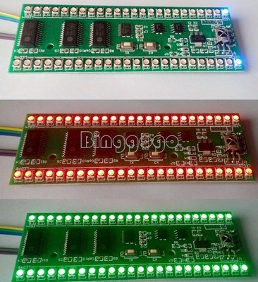 MARKENLOS RGB MCU Display Pattern Dual Channel 24 LED VU Level Indicator Meter F Amplifier