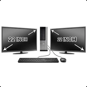 HP - Dell Desktop PC Computer Dual Core 8GB RAM DUAL 19 LCDs 1TB WiFi Windows 10 - Picture 1 of 11