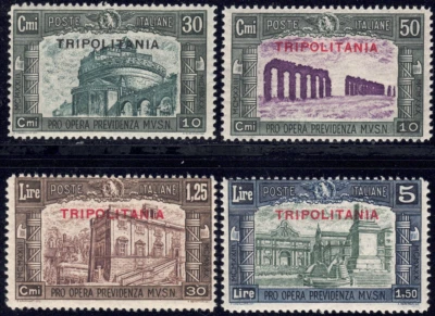 1930 Tripolitania SC# B50-B53 -Types of Italian Semi Postal - Overprinted - M-NH - Image 1 of 2