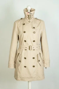 -Ladies Burberry Brit Belted Double Breasted Beige Trench Coat Size UK 10 US 8 - Picture 1 of 15