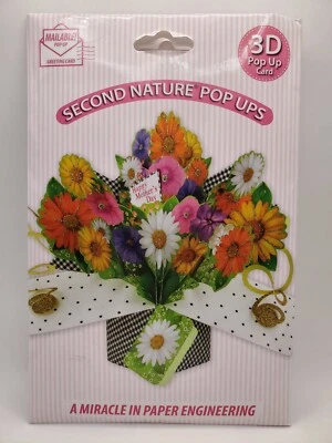 Tarjeta de felicitación 3D emergente Second Nature of England feliz día de la madre mamá flores Foto 1 de 3