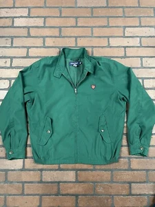 Vintage Polo Ralph Lauren Green Tartan Club Crest Golf Jacket Mens M - Picture 1 of 10