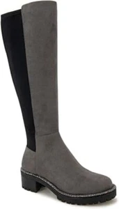 Kenneth Cole Reaction Women's Tate Jewel Stretch Riding Ankle Boot Dark Grey 9 - Picture 1 of 9