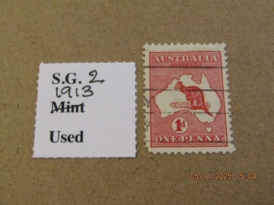 AUSTRALIA SG 2 KANGAROO 1d RED USED - Image 1 of 1