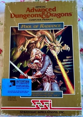 AD&D Pool of Radiance SSI TSR IBM 3.5 5.25 disks Manual, Clue Book, Code Wheel - Image 1 of 4