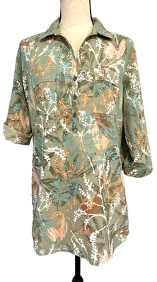 Camisa Royal Robbins Verde Para Mujer Mediana Roll Tab Ripstop Popover Calce Relajado Foto 1 de 4