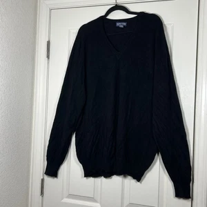 LANDS’ END Herren Gr. Large 42/44 schwarz 100% Kaschmir V-Ausschnitt Pullover - Bild 1 von 4