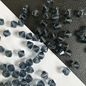 Original Swarovski Kristall Funkelnde Perlen in Montana Blau Dezember Doppelkegel Rund - Bild 1 von 8