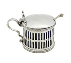 Early-Victorian Sterling Silver Pierced Mustard Pot Antique 1849 Sheffield