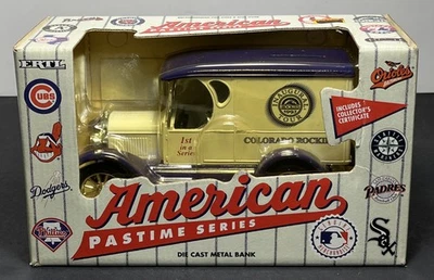 ERTYL American Pastime Baseball COLORADO ROCKIES DieCast Metal Coin Bank #1 - Image 1 of 4
