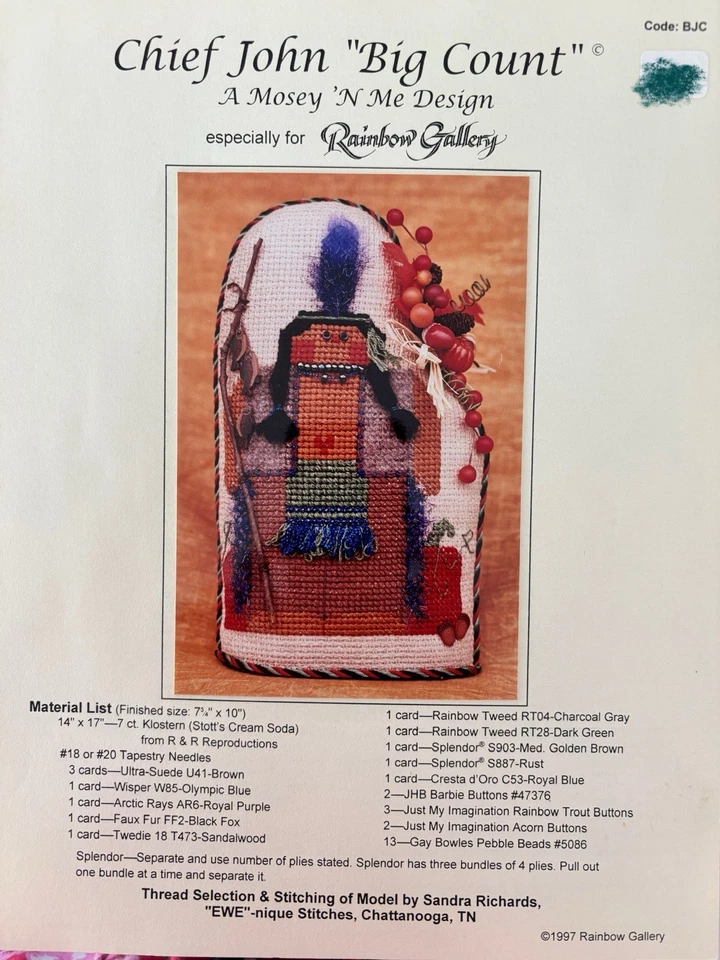 Chief John ‘Big Count’ A Mosey n Me Design 1997 Rainbow Gallery - Image 1 of 1
