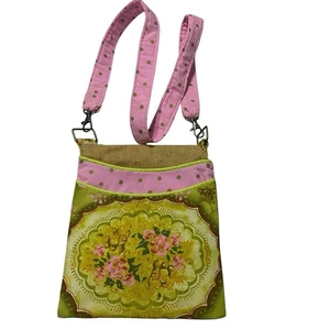 Handgefertigte Blumen Umhängetasche handgenäht bunt gemustert OOAK Boho Cottagecore - Bild 1 von 10